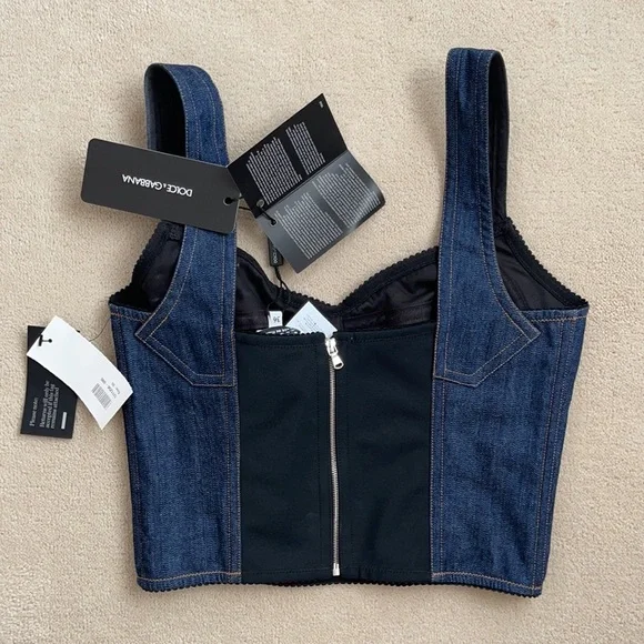 Dolce and Gabbana cropped denim corset top - Picture 7 of 8